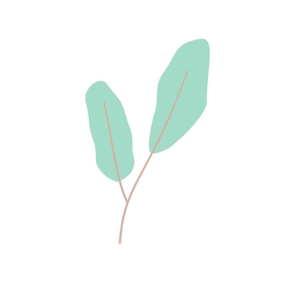 simple leaf with pastel color vector