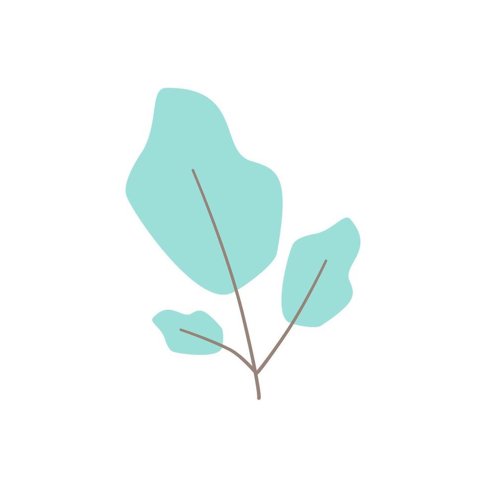 abstract leaf with brach green pastel color vector