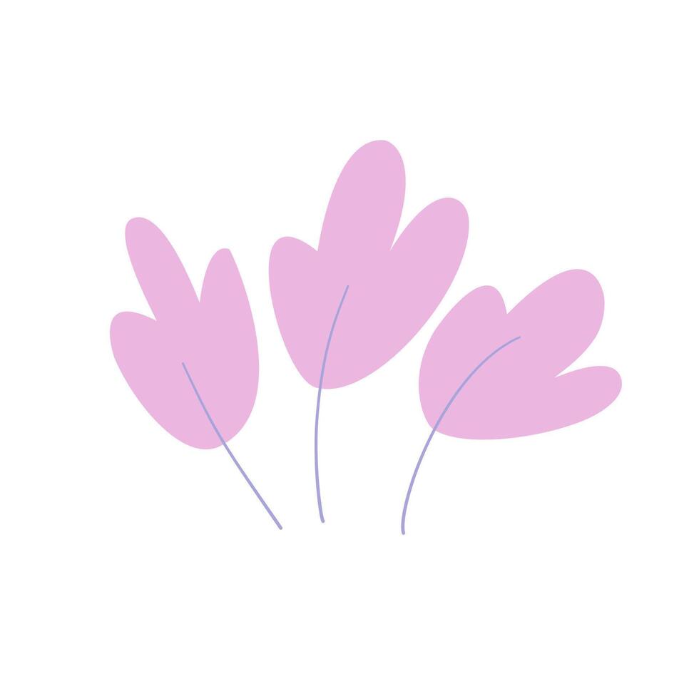 purple leaves with aesthetic design vector