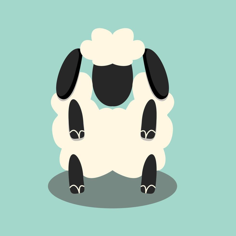 a sheep with faceless cute design vector