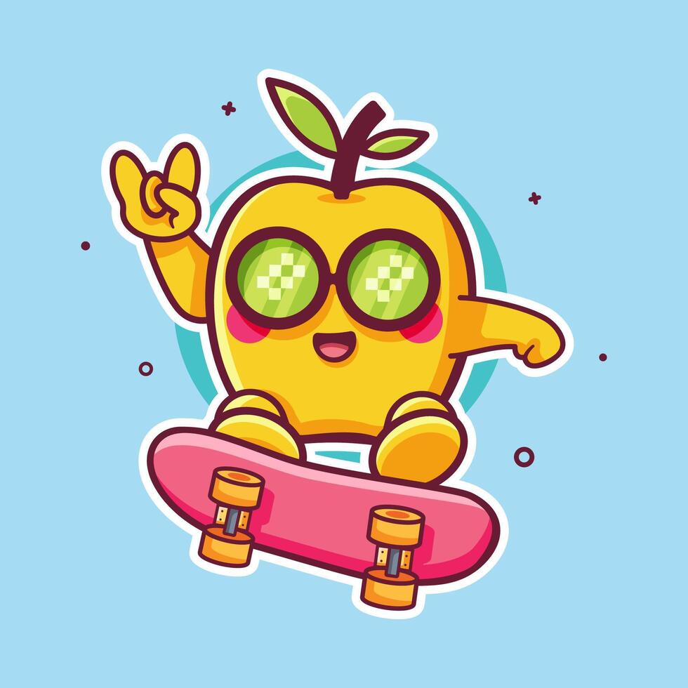 Cartoon character skating on pink board vector