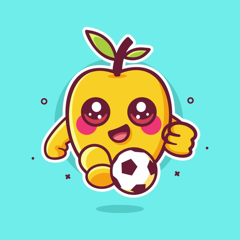 Fruit character with soccer ball vector
