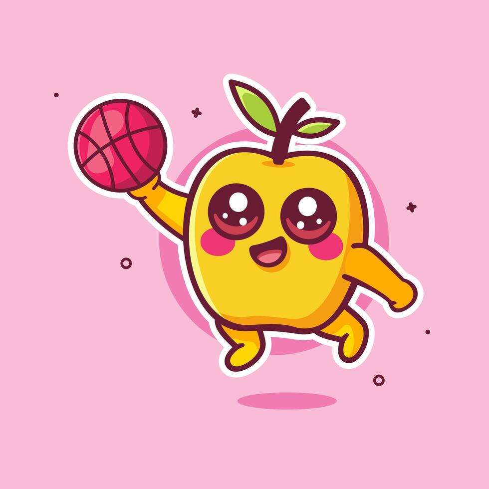 Cartoon fruit character with basketball vector