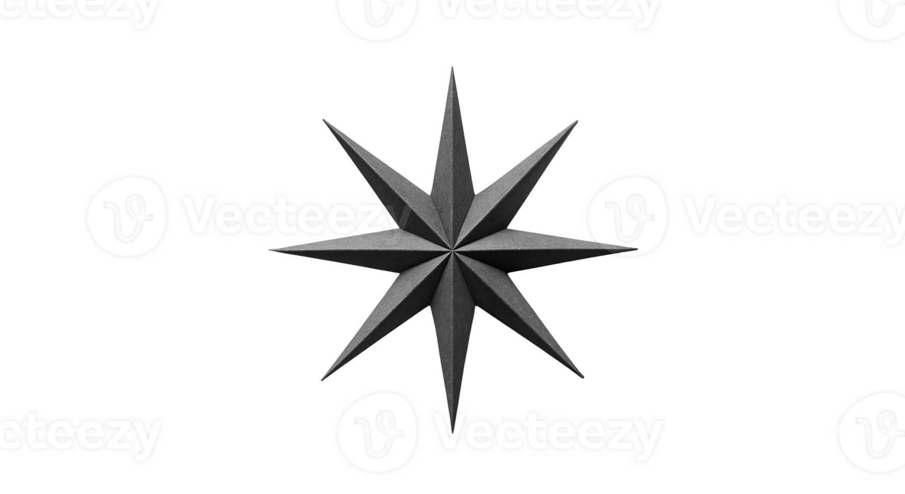 Eight Pointed Star With Radial Symmetry and Textured in 3d Rendering png