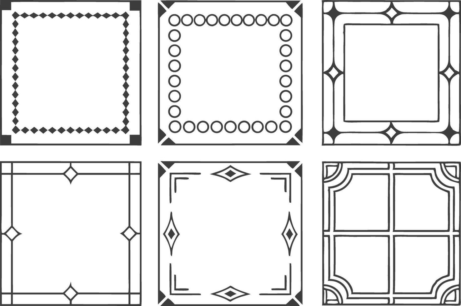 Minimal Line Border Collection for Designers vector