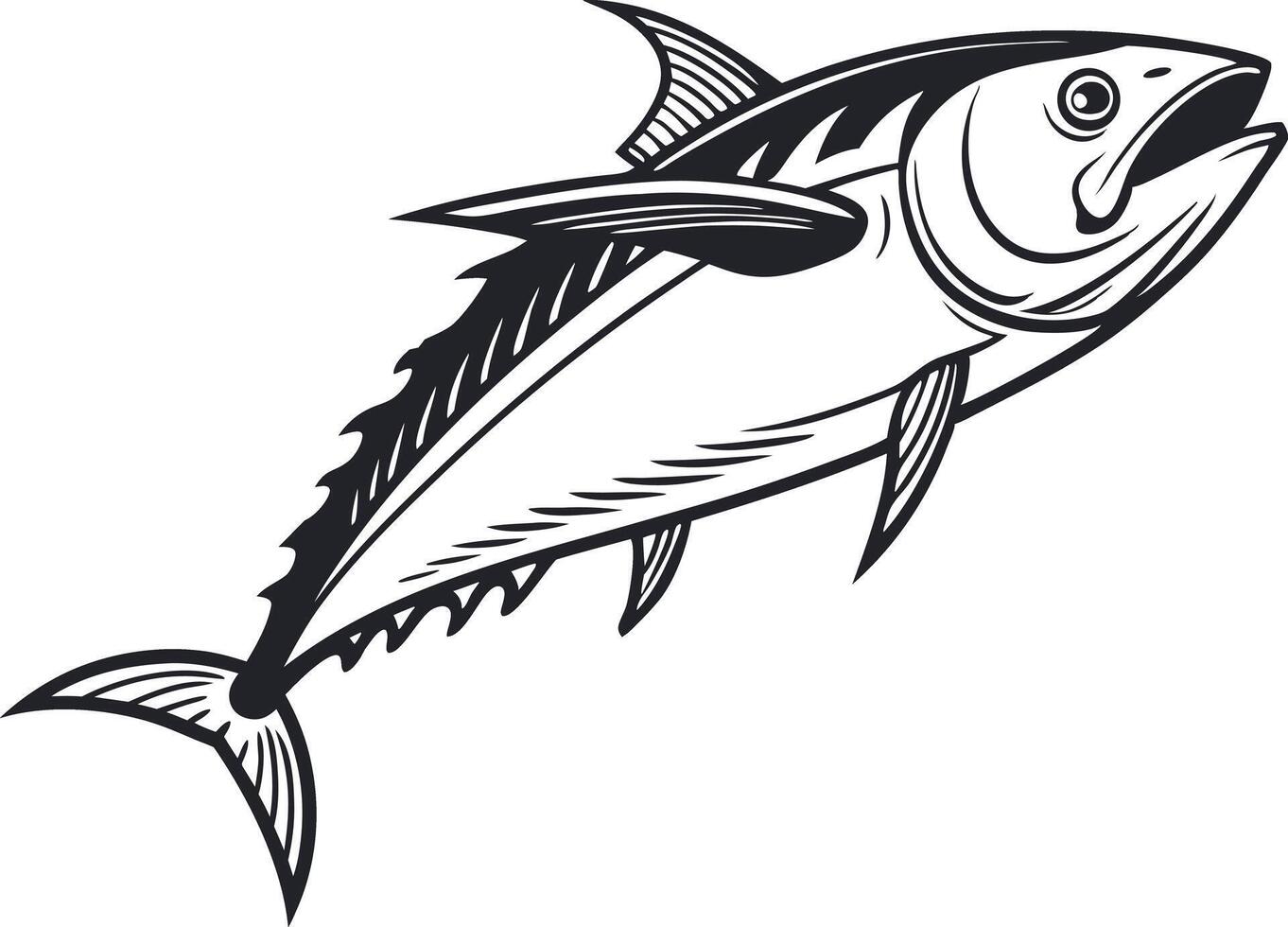 Tuna Fish Art Illustration for Merchandise vector