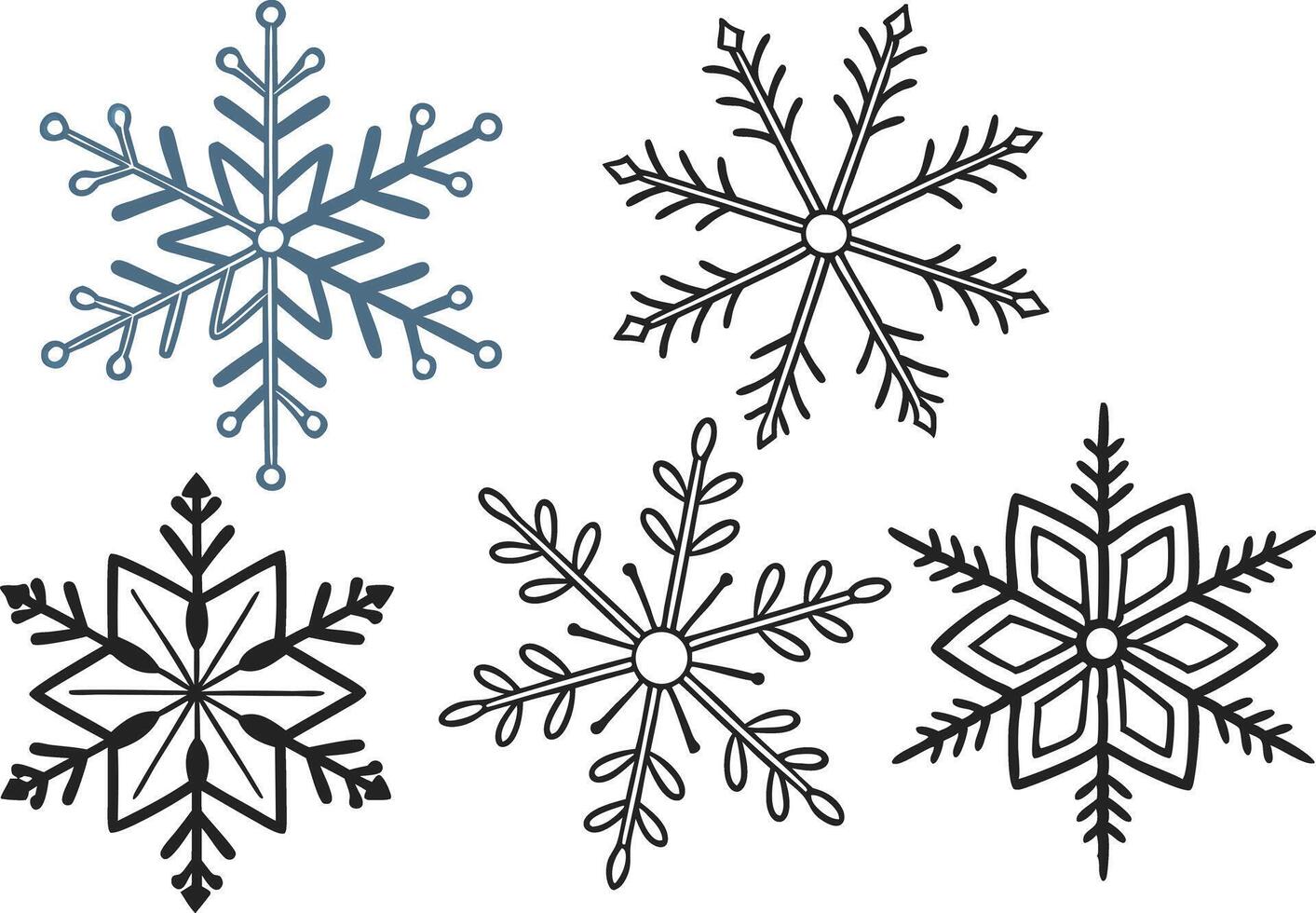 Elegant Snowflake Clipart Pack for Holidays vector
