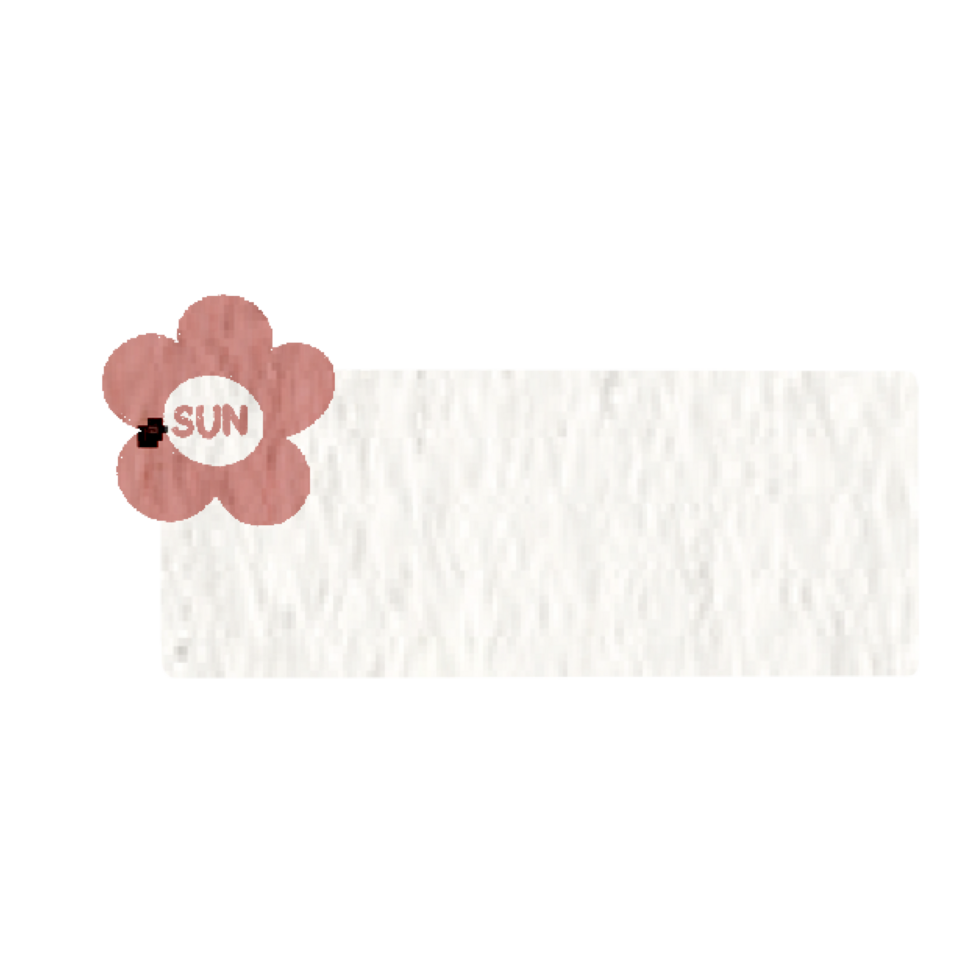 Cute paper notes, journal, to do list, memo sheet stickers, blank diary decor elements for daily planner, Sunday with red flower. png