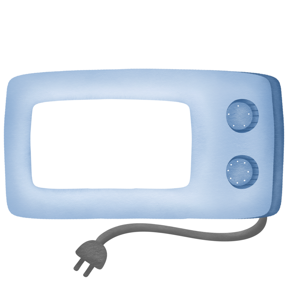 blue microwave hand drawn png