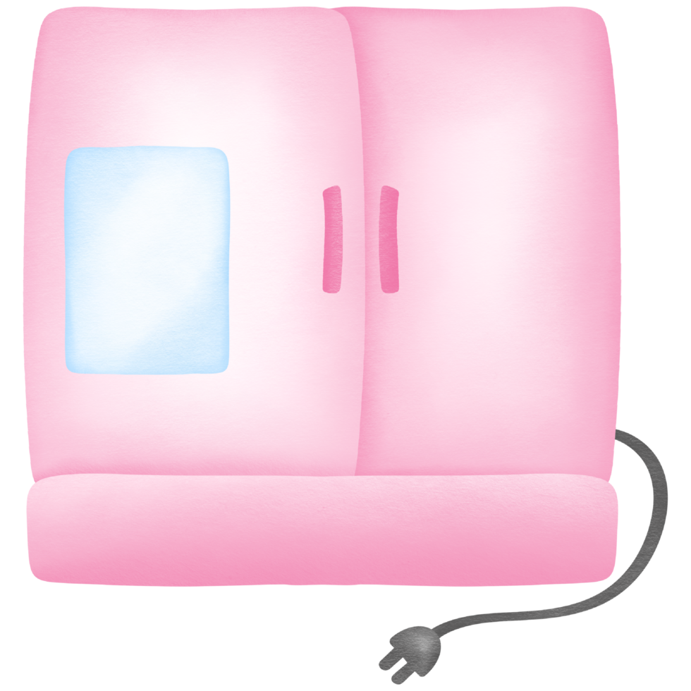 pink double door refrigerator hand drawn transparency illustration png