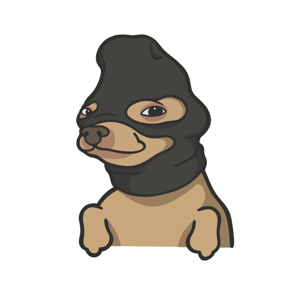 Dog wearing a mask Meme Sticker Transparent Cute Illustration png