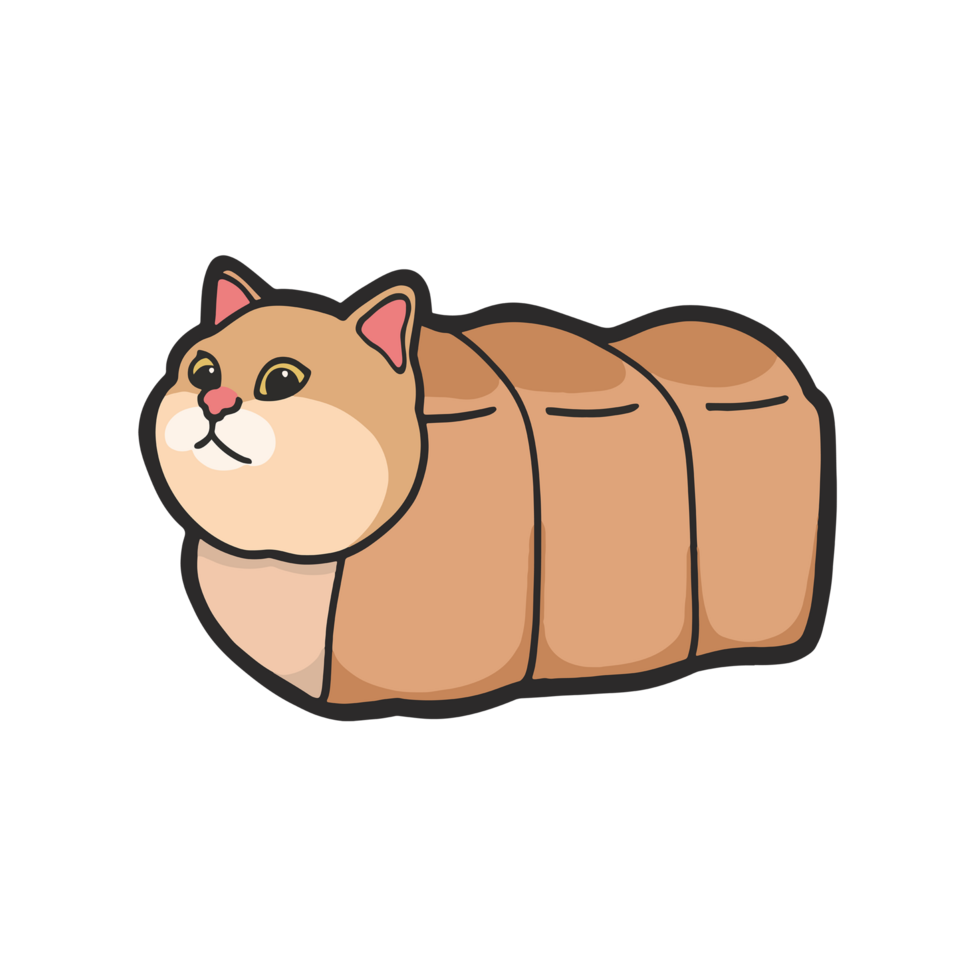 Bread Cat Meme Sticker Transparent Cute Illustration png
