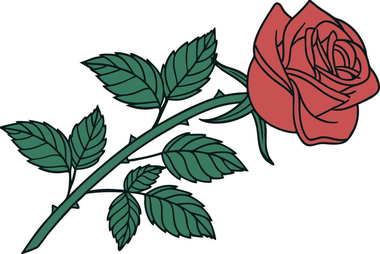 Rose Flower Clipart Illustration vector