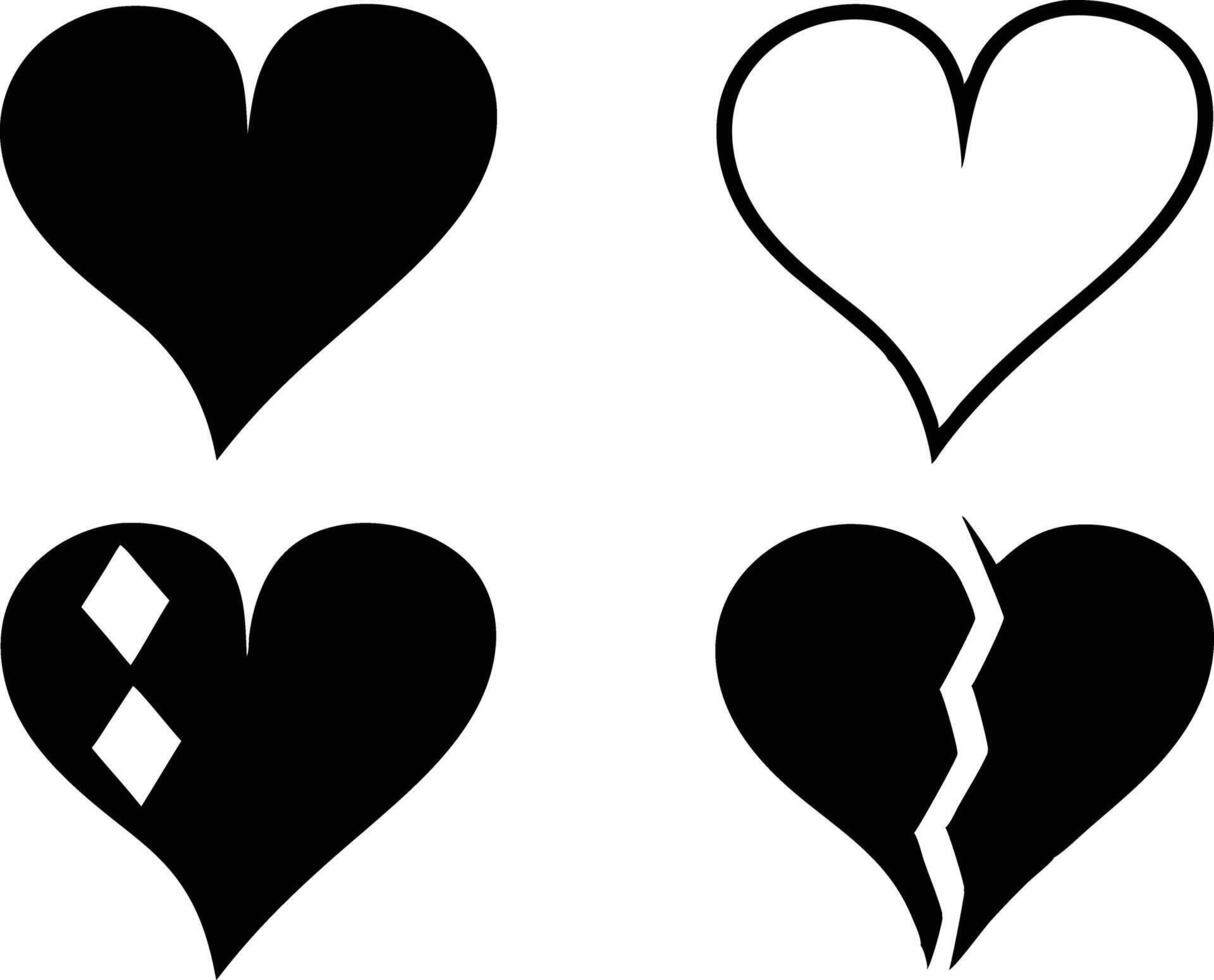 Red and Pink Heart Clipart Set for Print vector