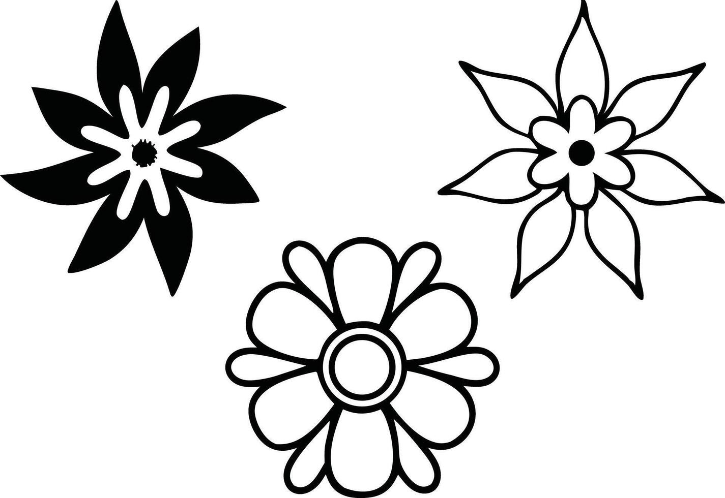 Colorful Floral Pattern Illustration Set vector