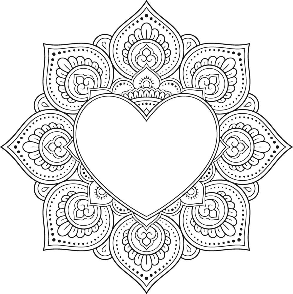 A heart shaped mandala embracing love and unity radiating harmony and balance in a spiritual design with clean lines and vector