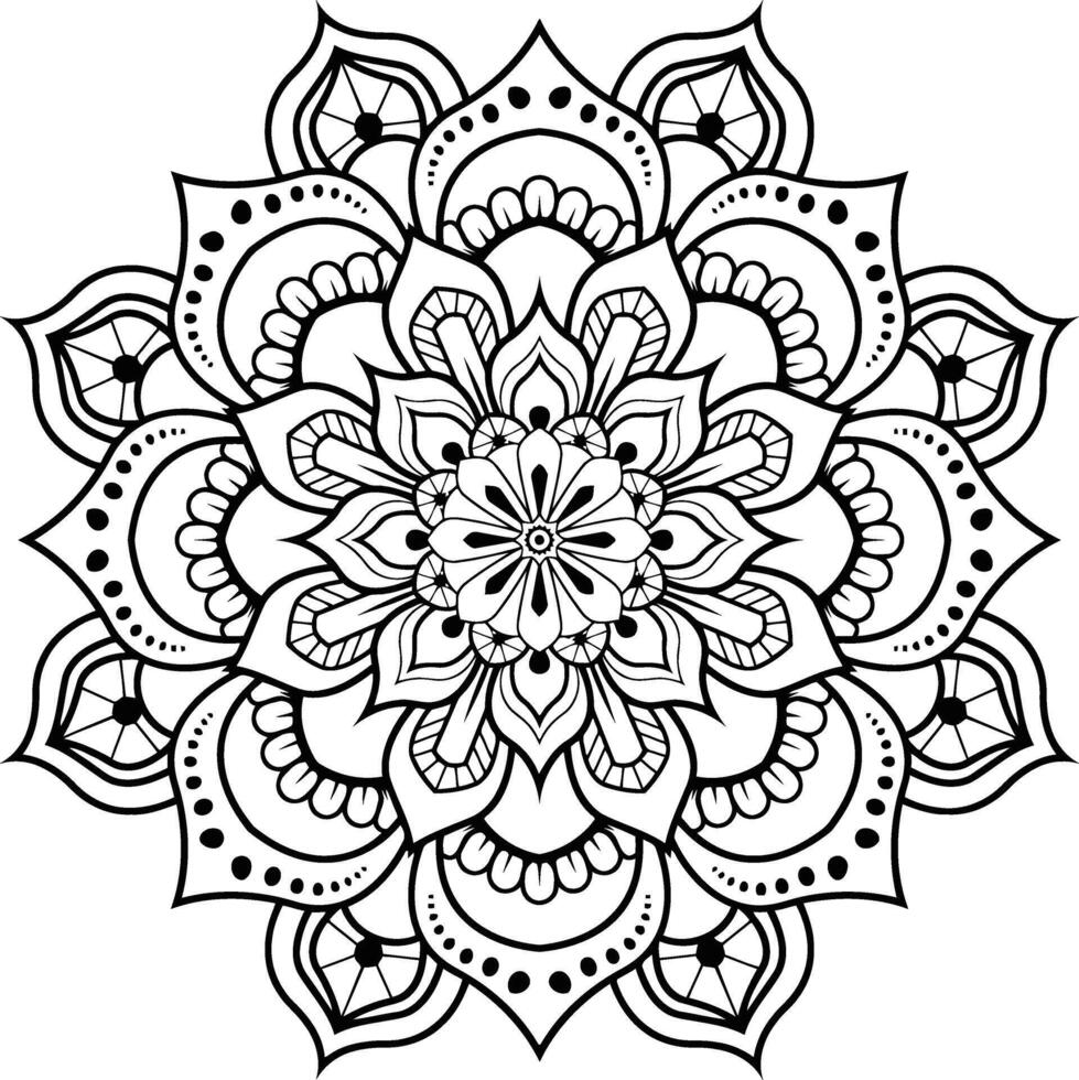 Intricate Mandala Design Spreading Peace and Harmony through Symmetry Line Art on Pure White Background for Tranquility vector