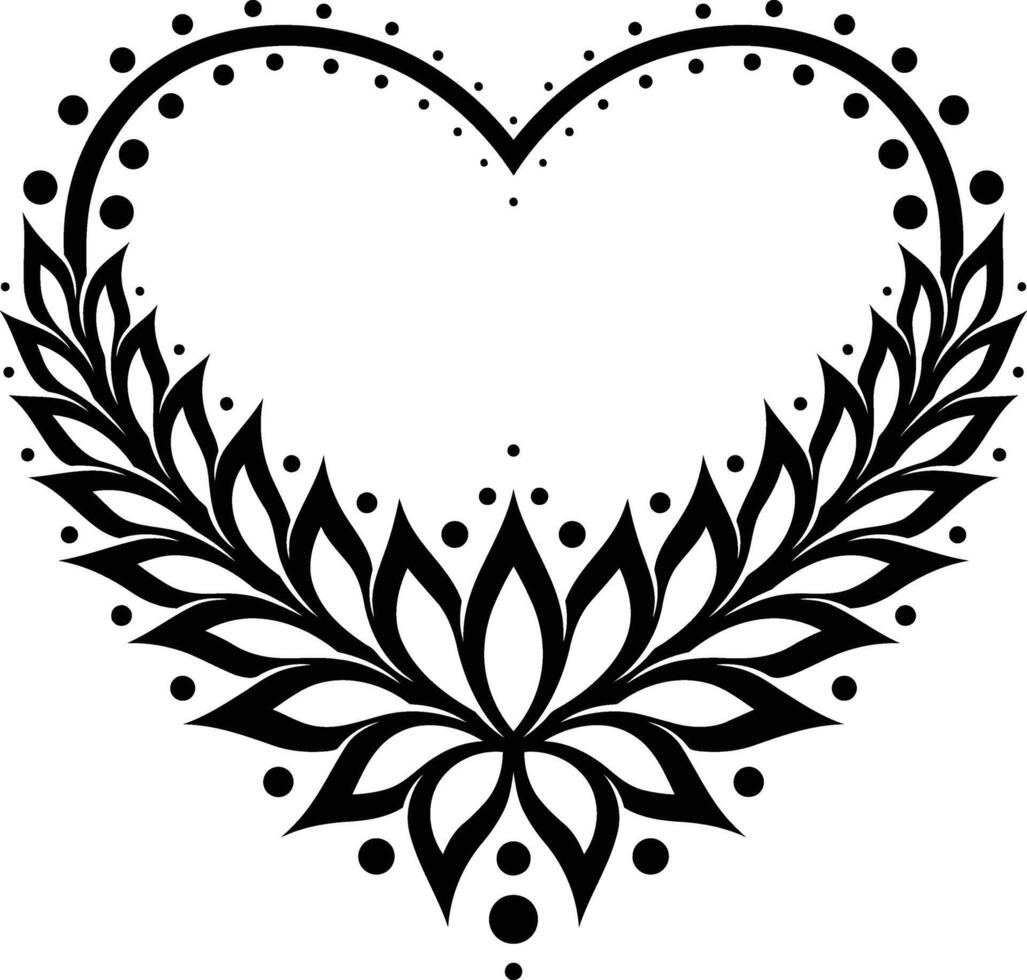 Ornate floral heart frame design element vector