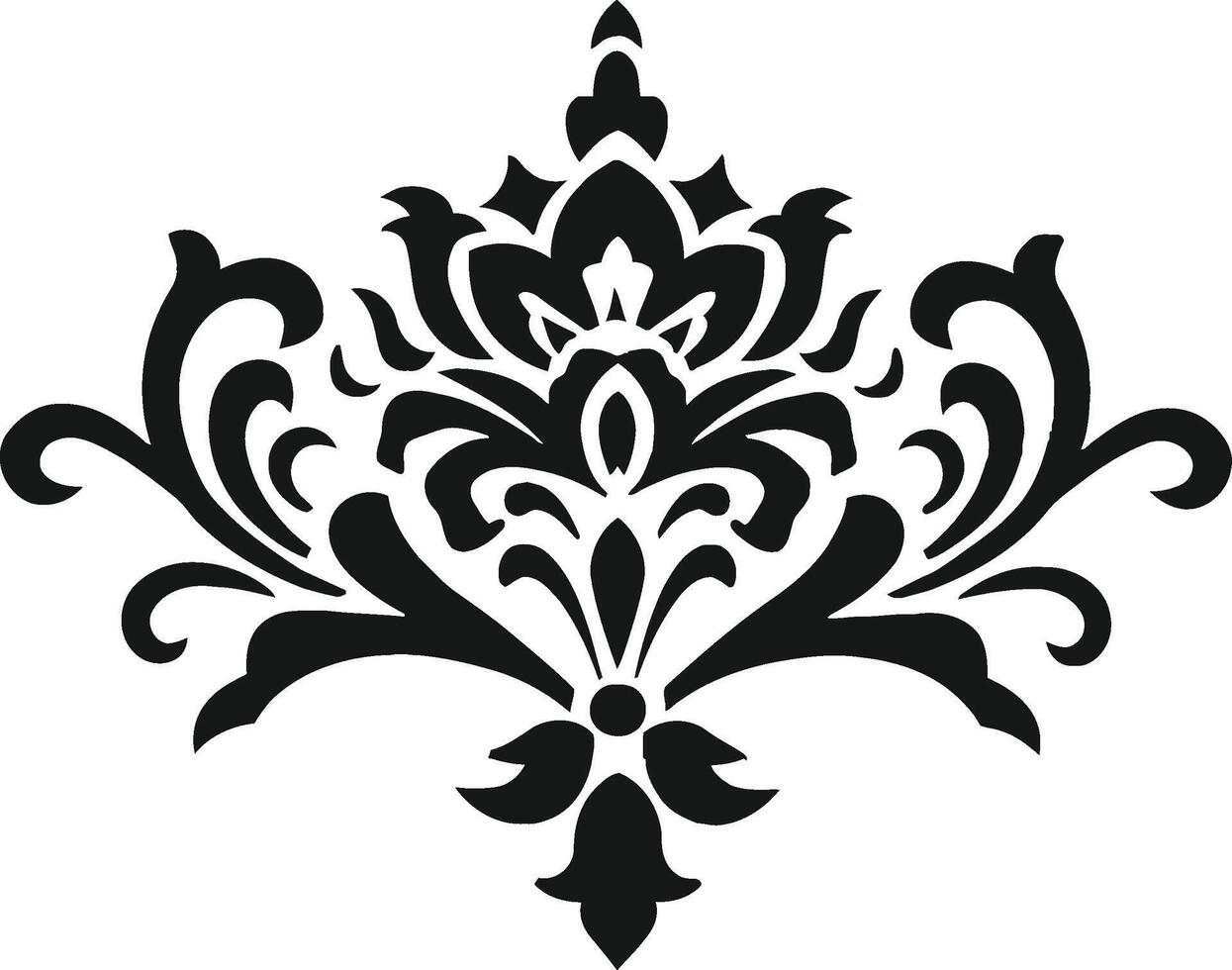 Abstract floral pattern ornament with vintage leaf and scroll design vector