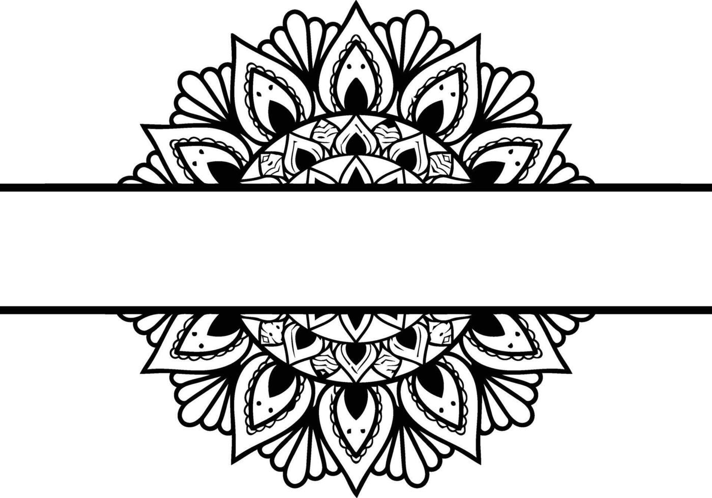 Create your own serenity A half mandala design offers a space for reflection and personalized messages clean art vector