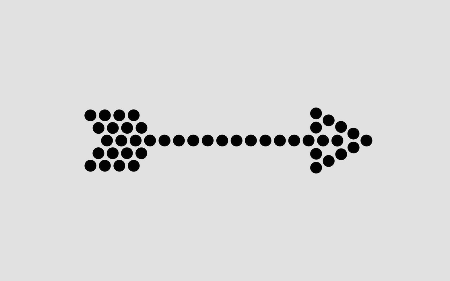 Minimalist black dot arrow on a light gray background suggesting direction guidance or pointing vector