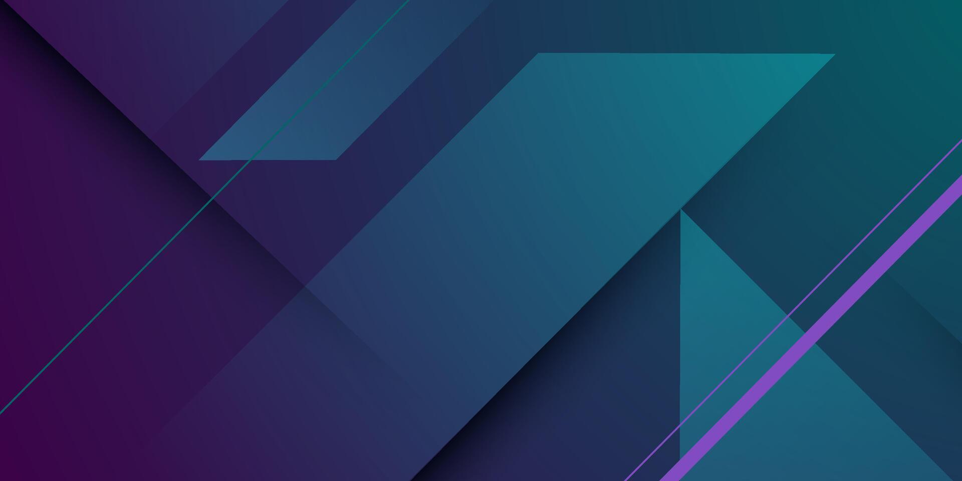 Abstract dark gradient green and purple background. Overlap triangle geometric pattern design. vector