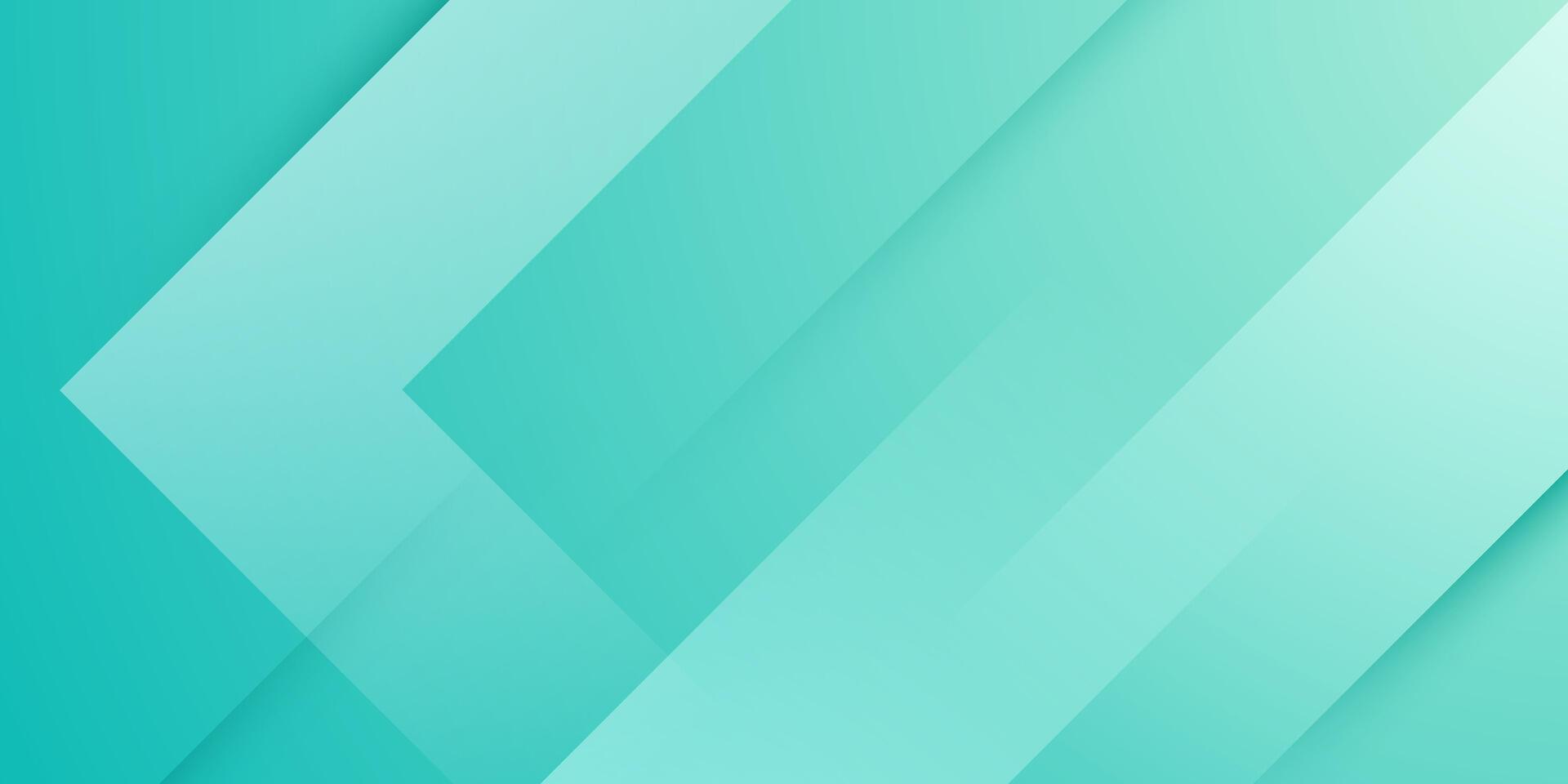Abstract colorful gradient turquoise green background. Simple overlap triangle shapes pattern background. vector