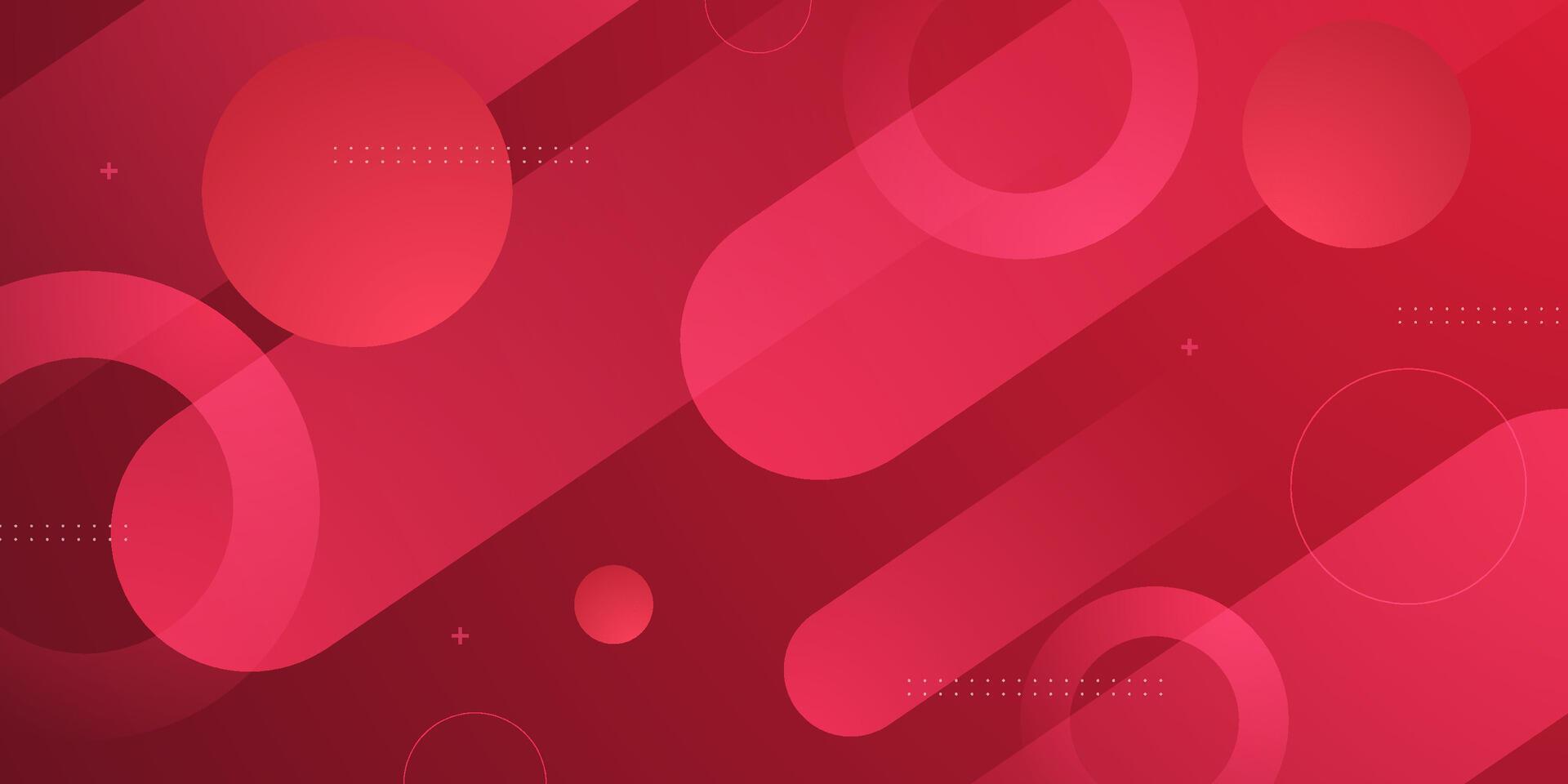 Abstract colorful red circle background. Trendy banner with overlap circle pattern background design. vector
