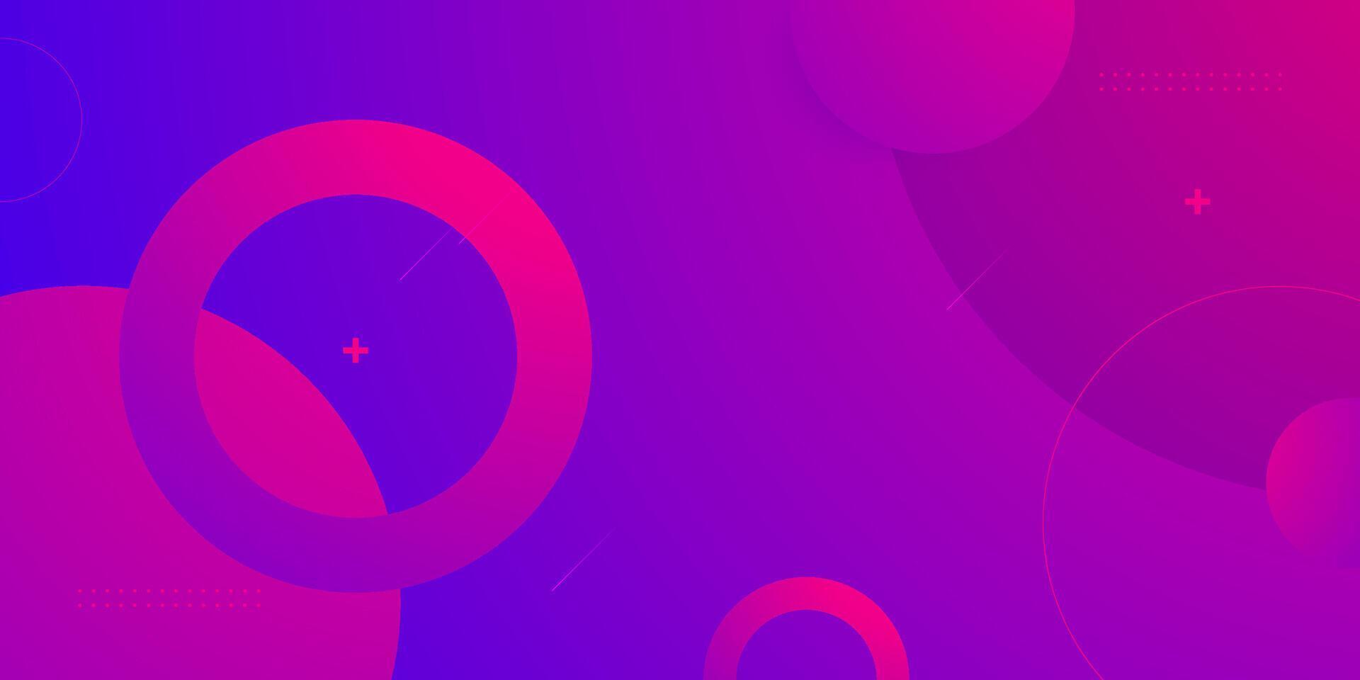 Abstract dynamic colorful pink and purple gradient background. Overlap circle shapes pattern geometric design. vector