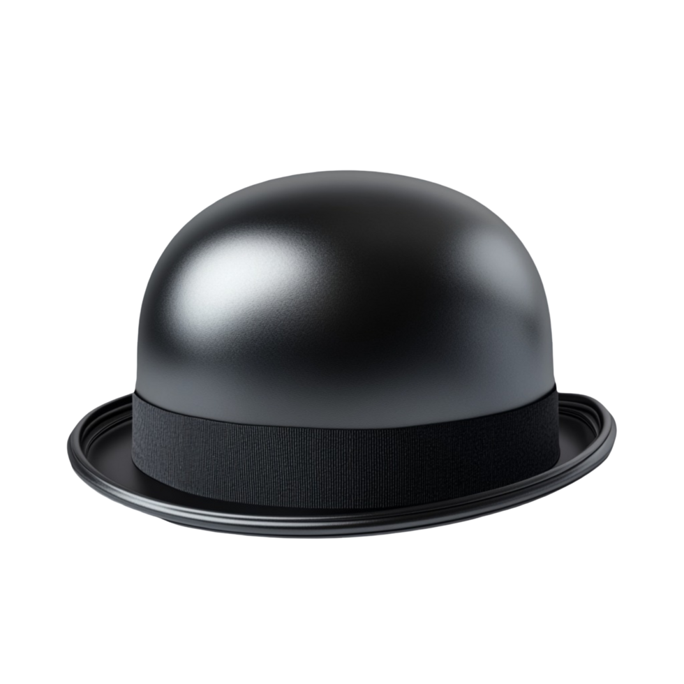 Black Bowler Hat on Transparent Background png