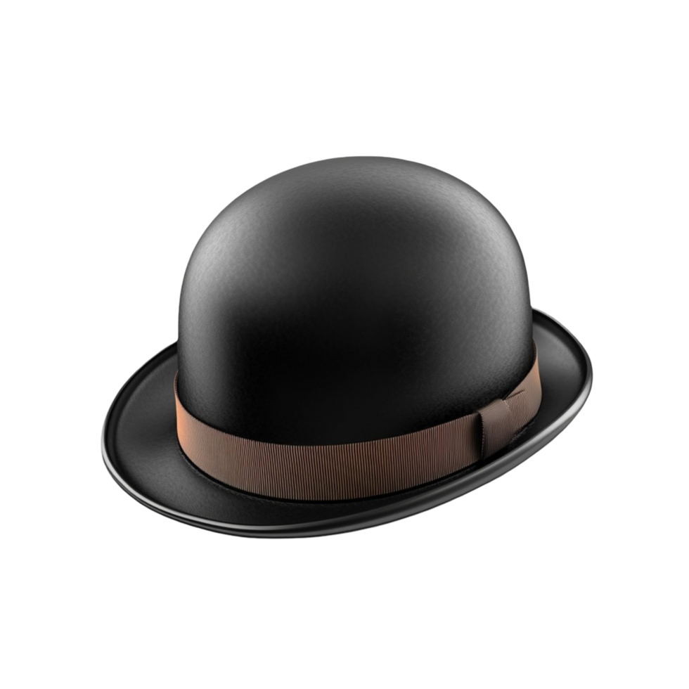 Classic Black Bowler Hat Isolated for Design Use png