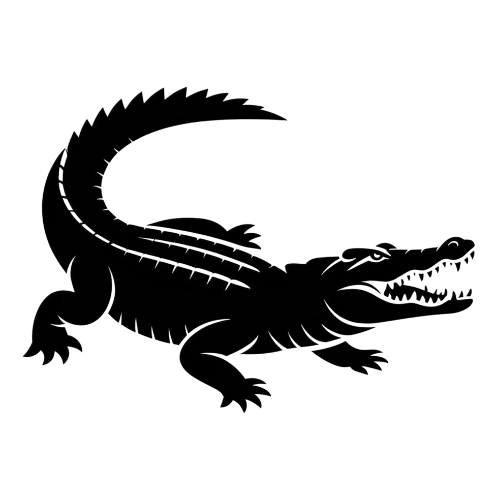 illustration of a alligator silhouette png