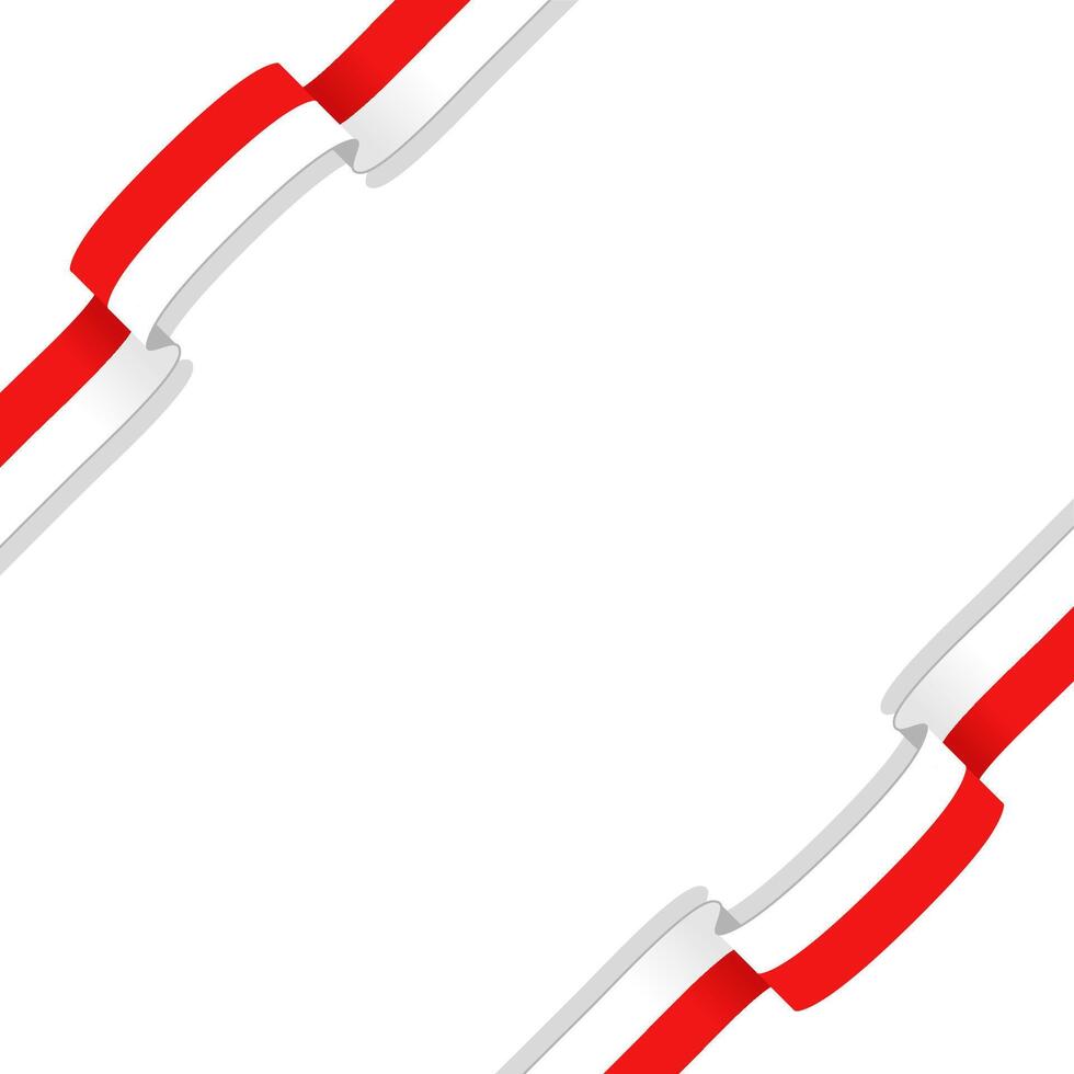 white background with wavy Indonesian flag frame, suitable for independence banner vector