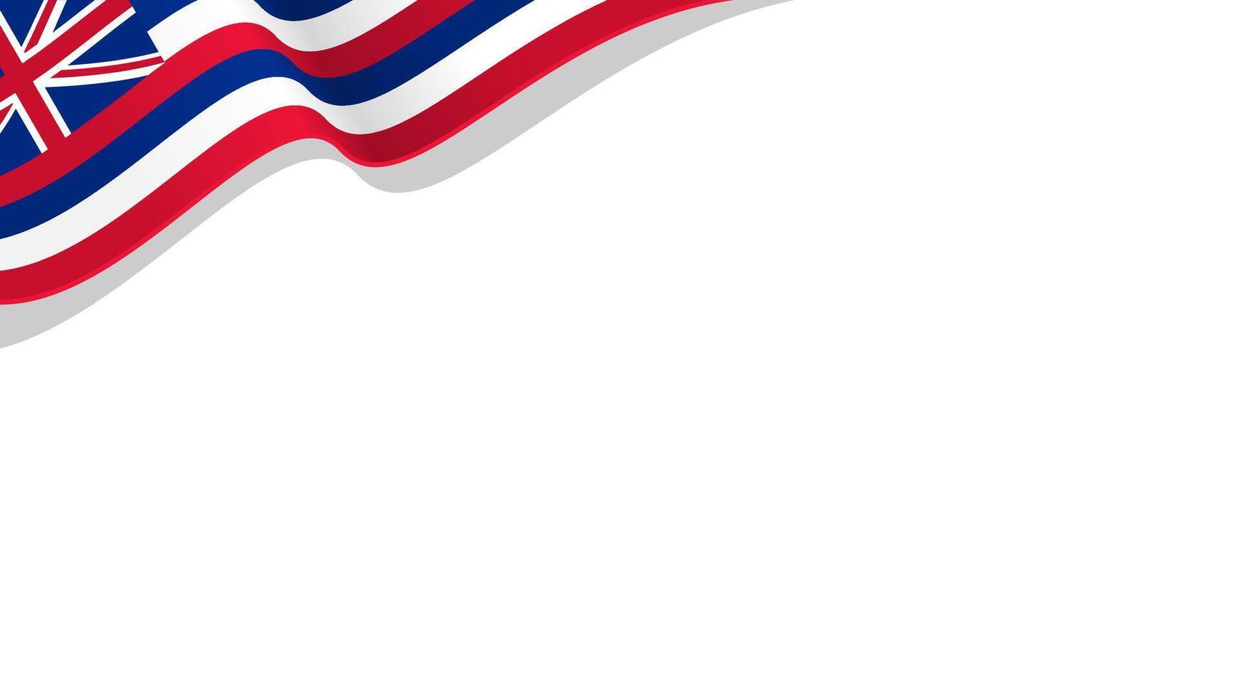 waving hawaii flag frame background with copy space for text. hawaii national day vector
