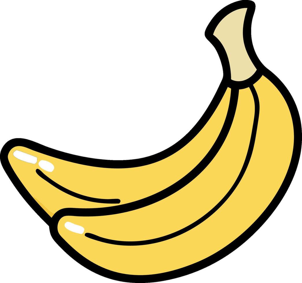 Cartoon illustration of a ripe yellow banana isolated on white background vector