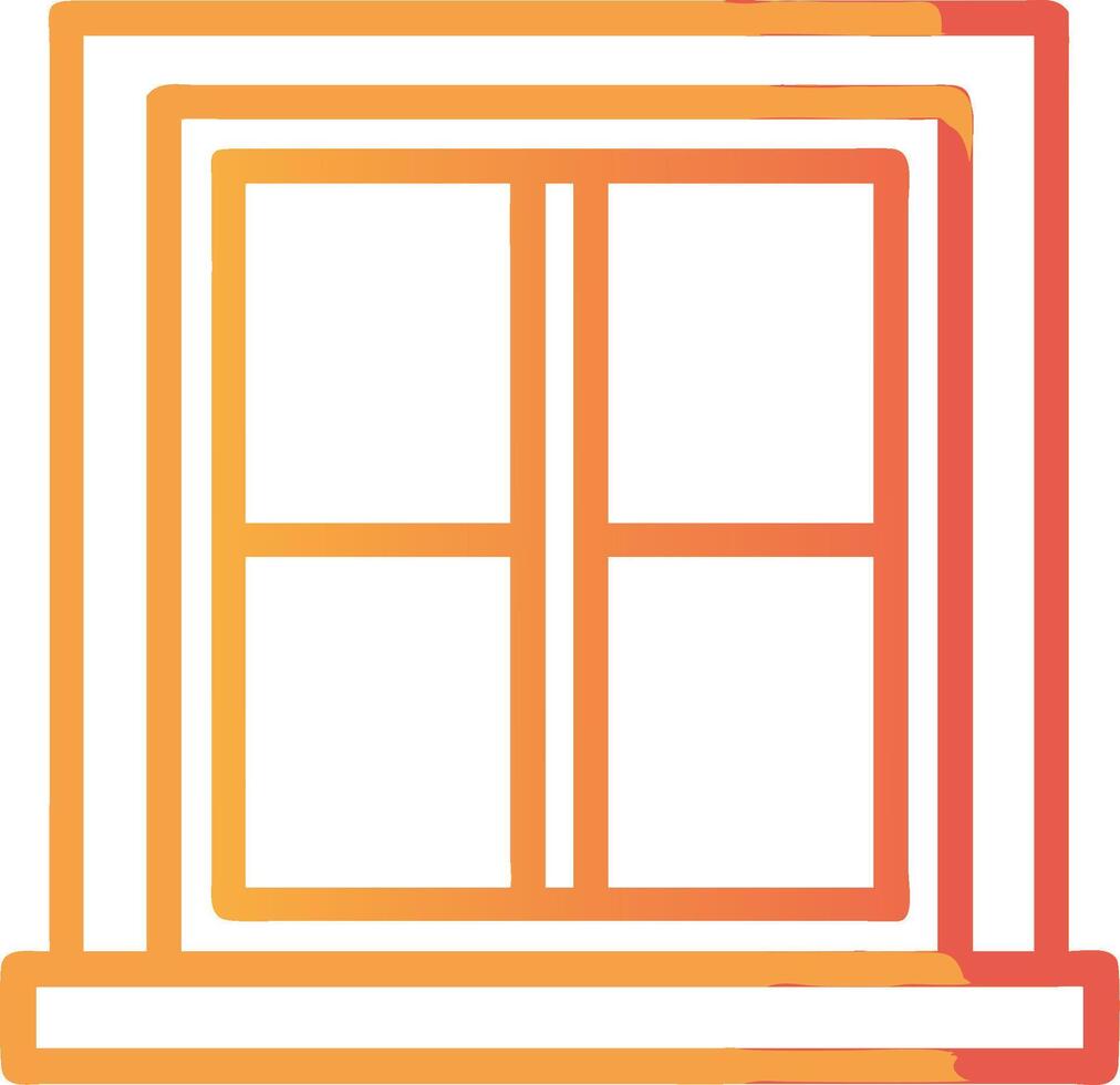 Simple modern window design with warm gradient color for architectural visuals vector