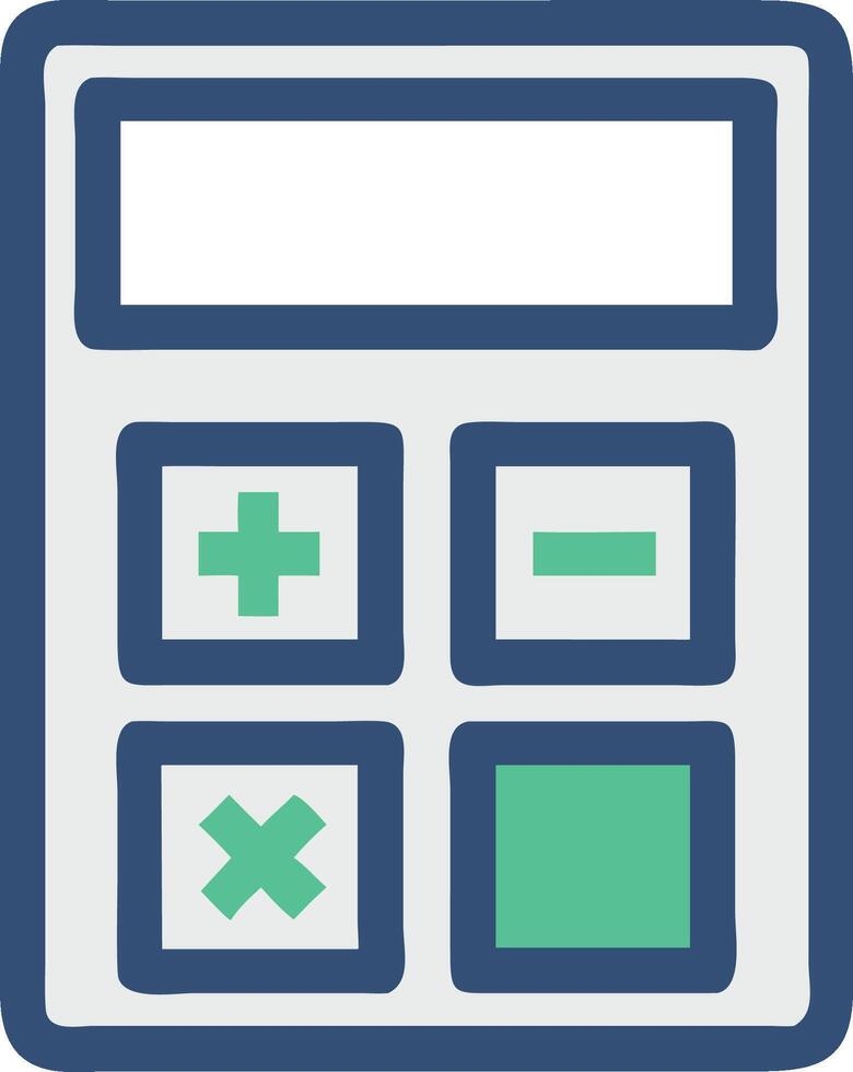 illustration of a digital calculator featuring mathematical operations vector