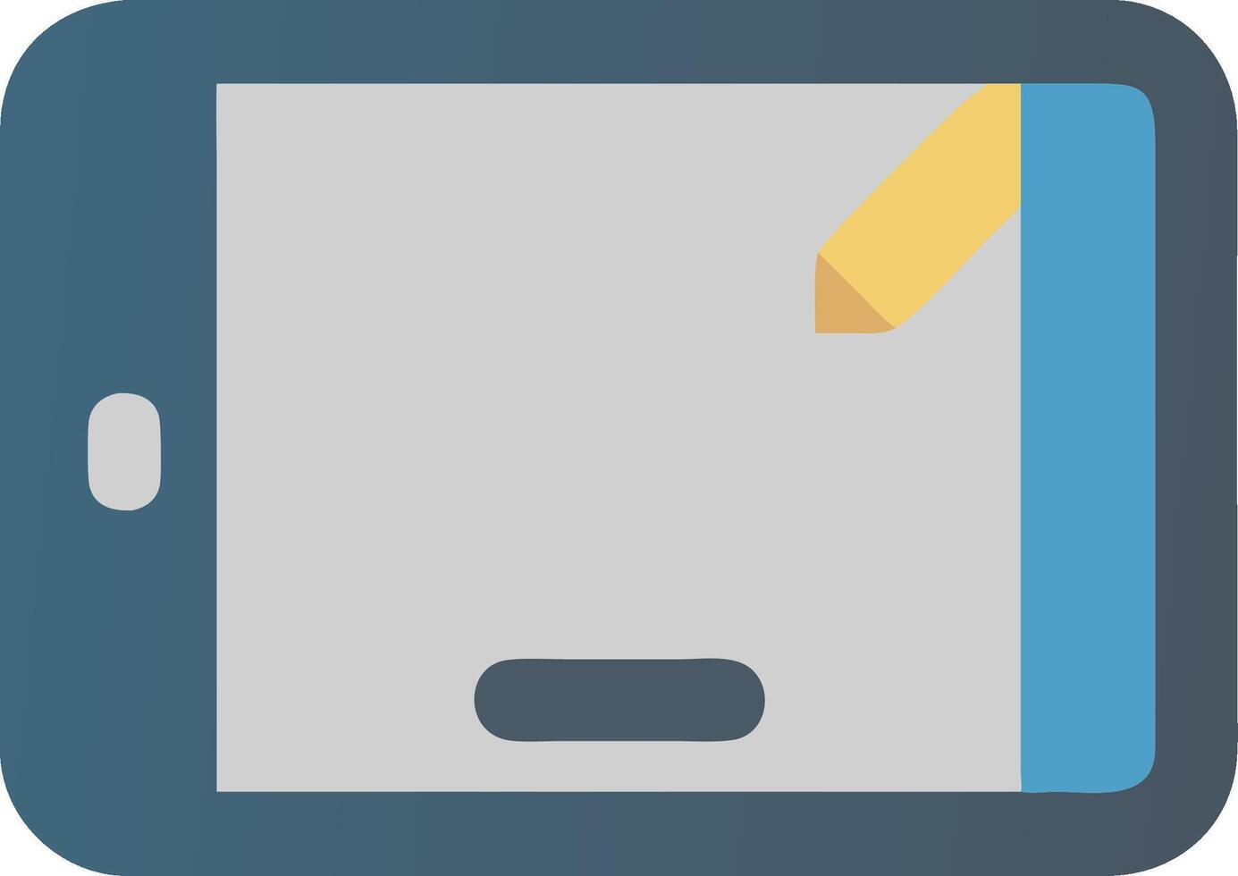 Flat design illustration of a tablet with a pencil stylus on the screen vector