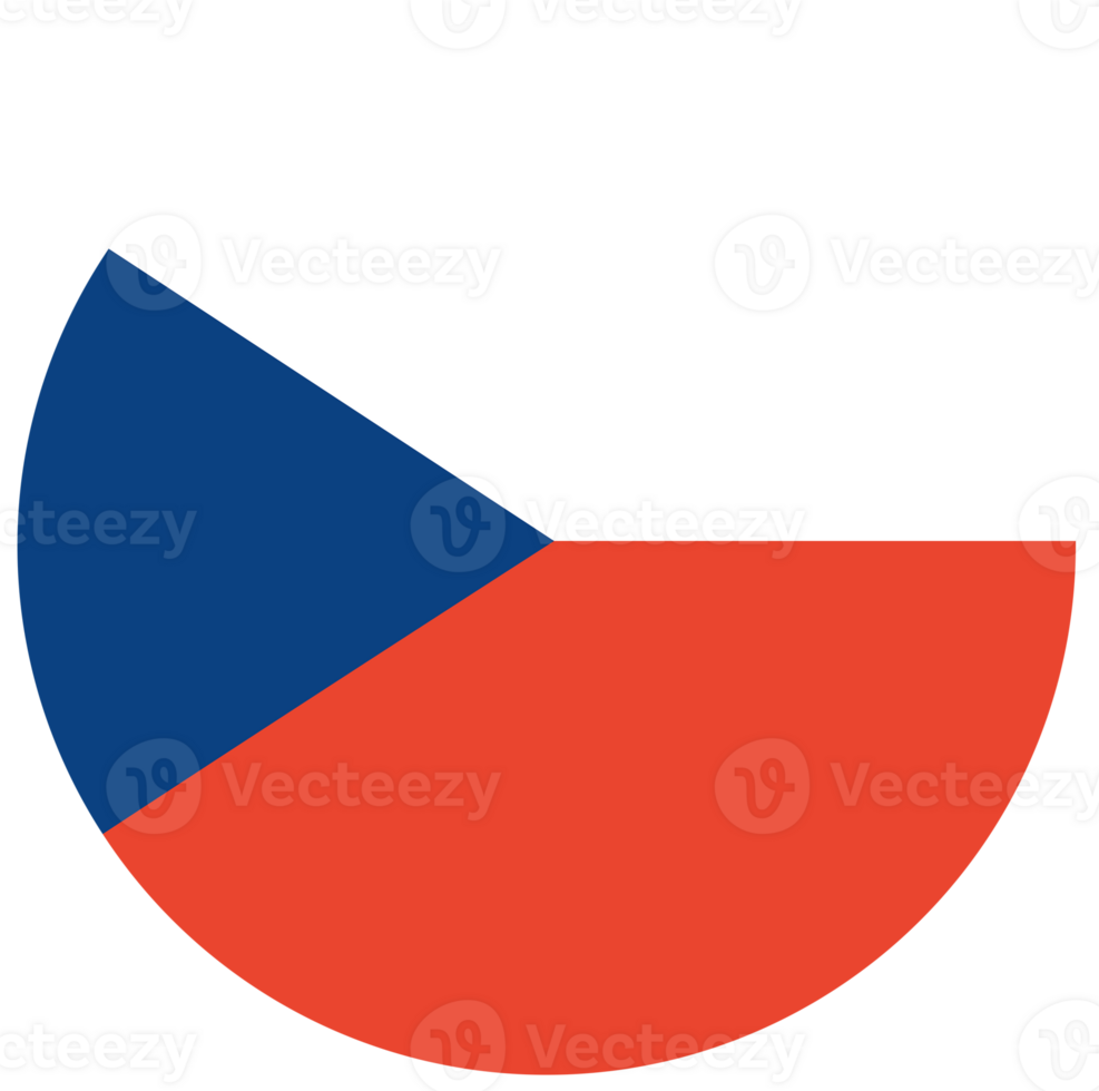 Czech Republic round flag. Bohemia shape button banner. Circular Czechia national flag in circle. png