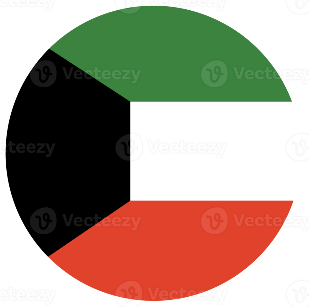 Flag of Kuwait in circle shape, banner. png