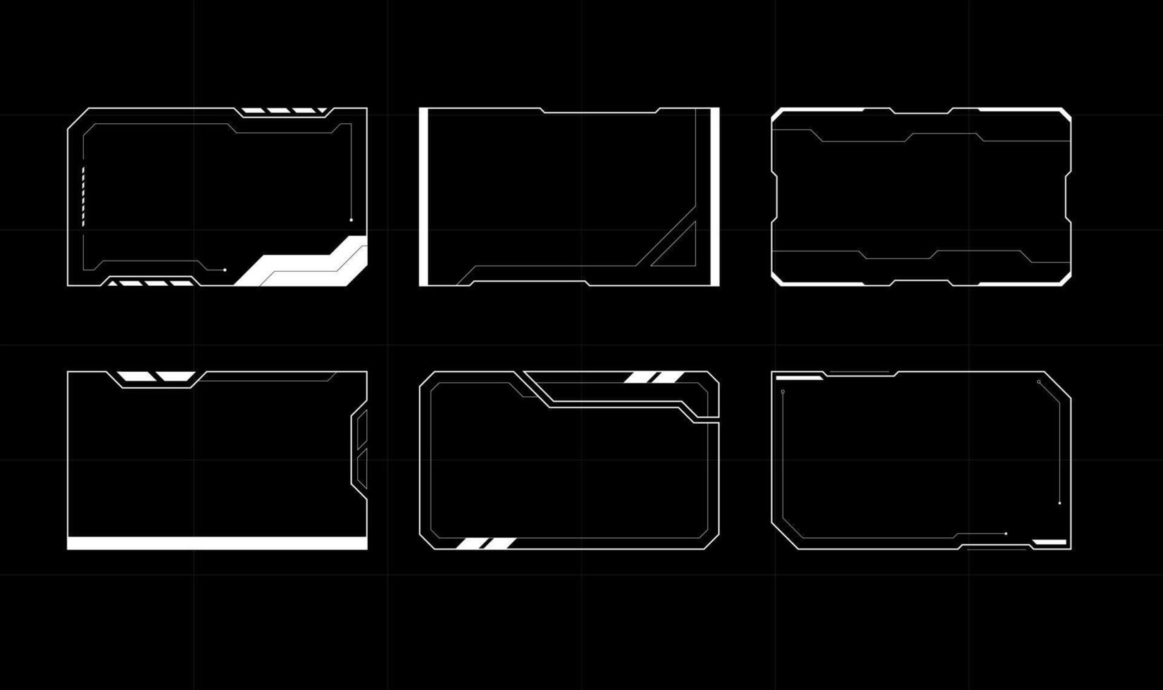 Futuristic Cyberpunk Frame HUD Technology Elements. Gaming menu monitoring dashboard panel. vector