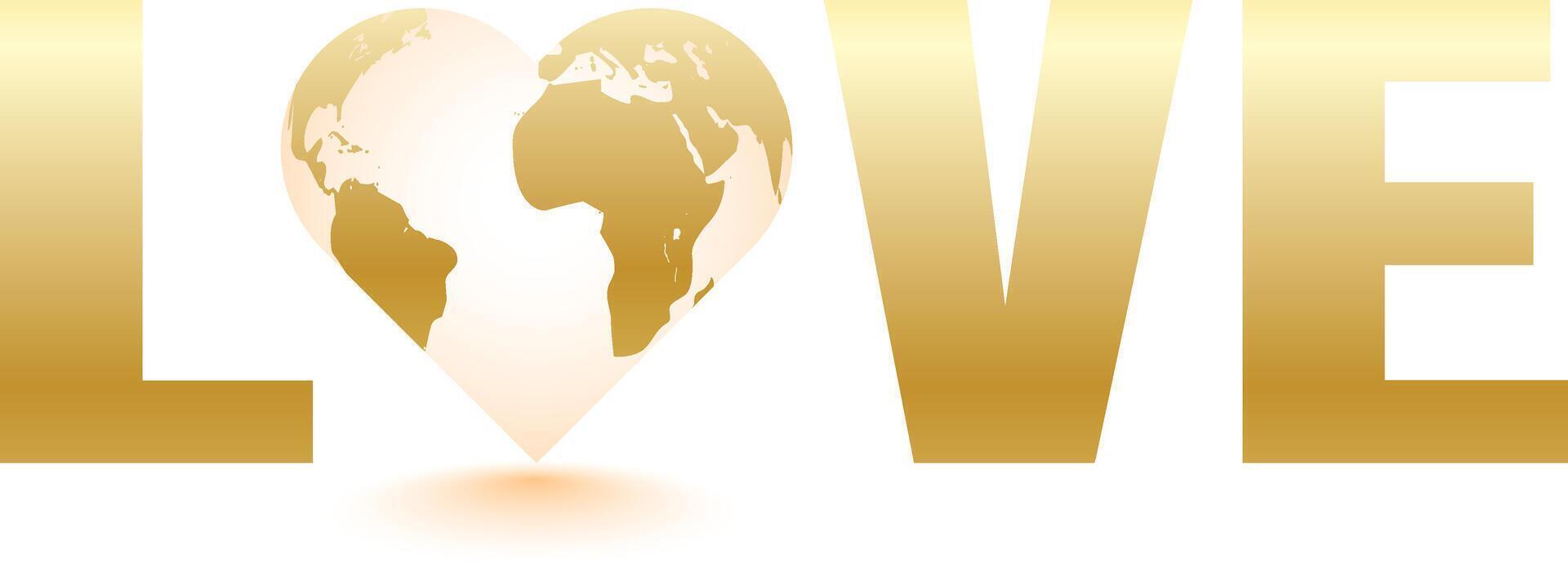 Gold Love Word Graphic Icon Design vector