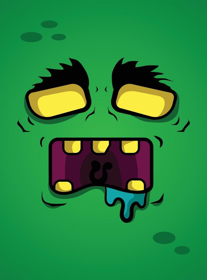 Green Monster Face vector