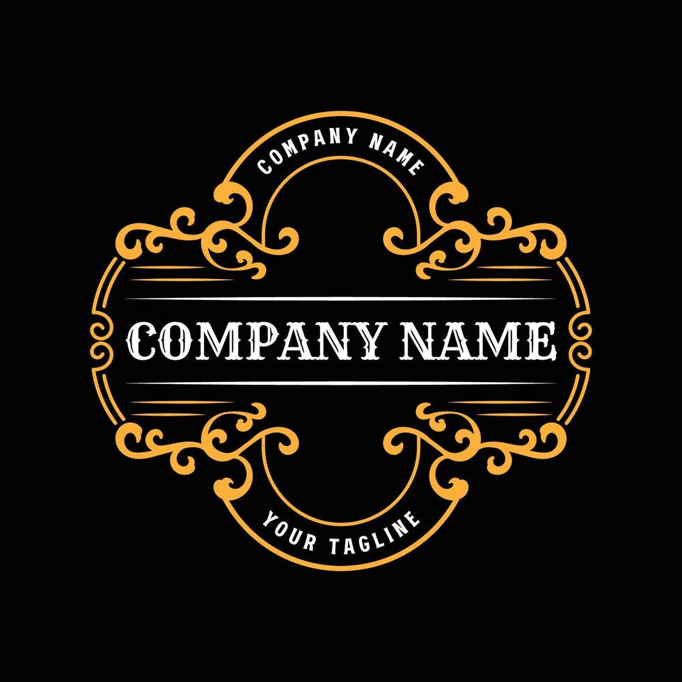 Vintage Retro Ornament Blank Border Frame Royal Badge Emblem Stamp Label Logo Design vector