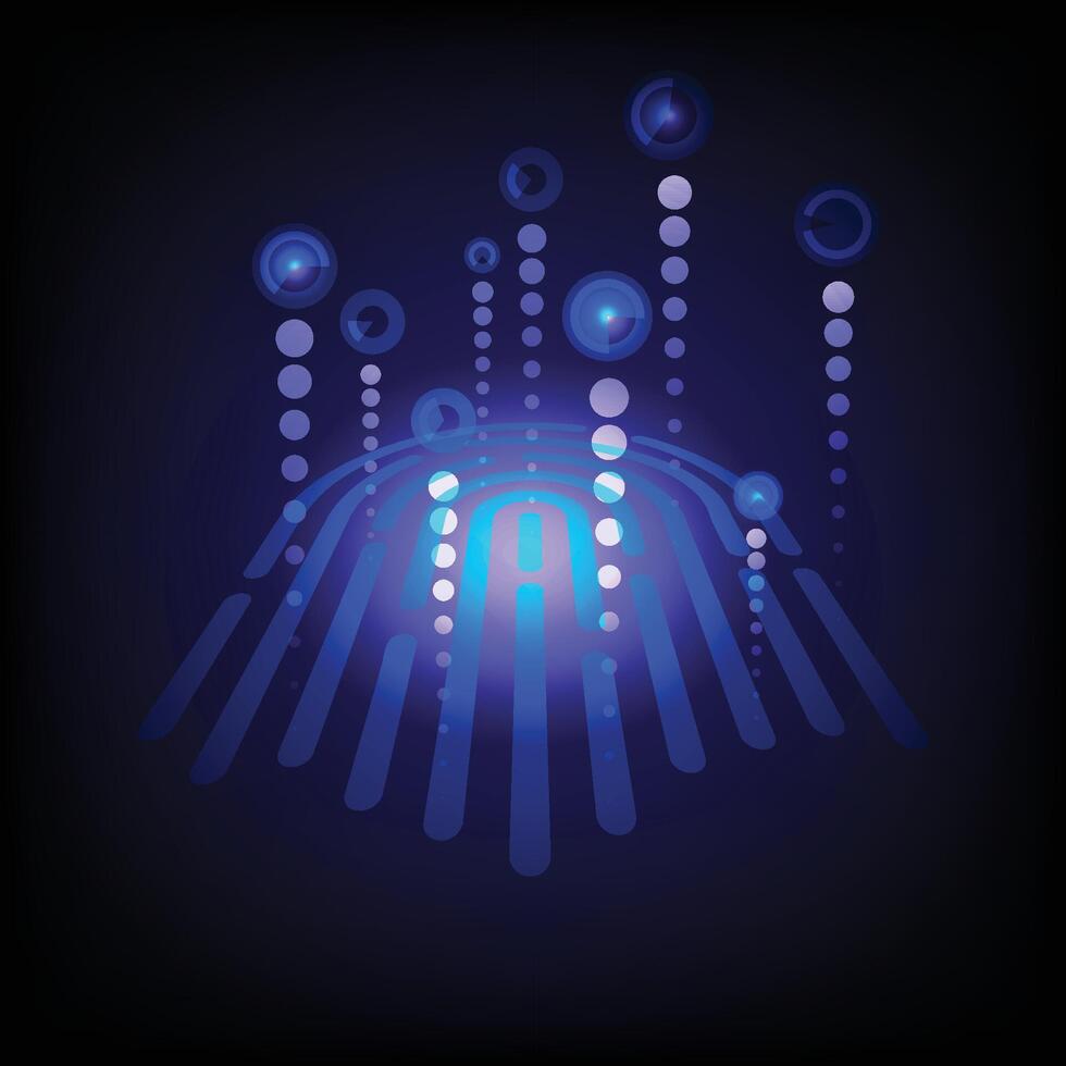 Fingerprint Technology Abstract Background vector