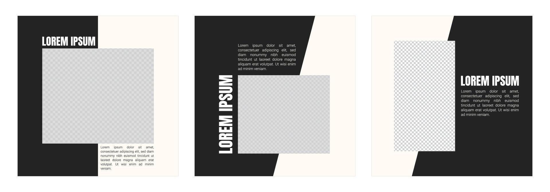 Social media square template. social media template pack to promote your brand and advertise on different social media channels. Editable designs for promotion. templates for modern social media posts vector