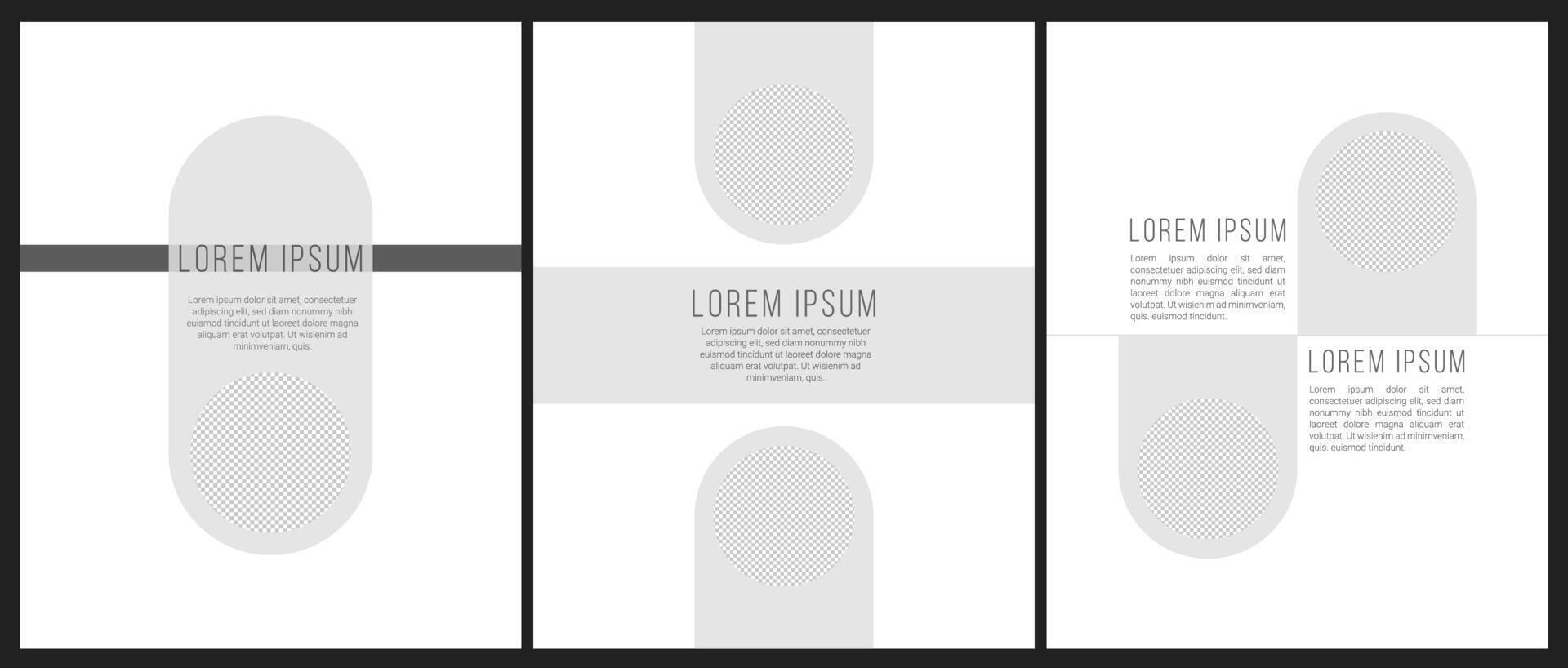 Minimal social media template. social media template pack to promote brand and advertise on different social media channels. Editable designs for promotion. templates for modern social media vector