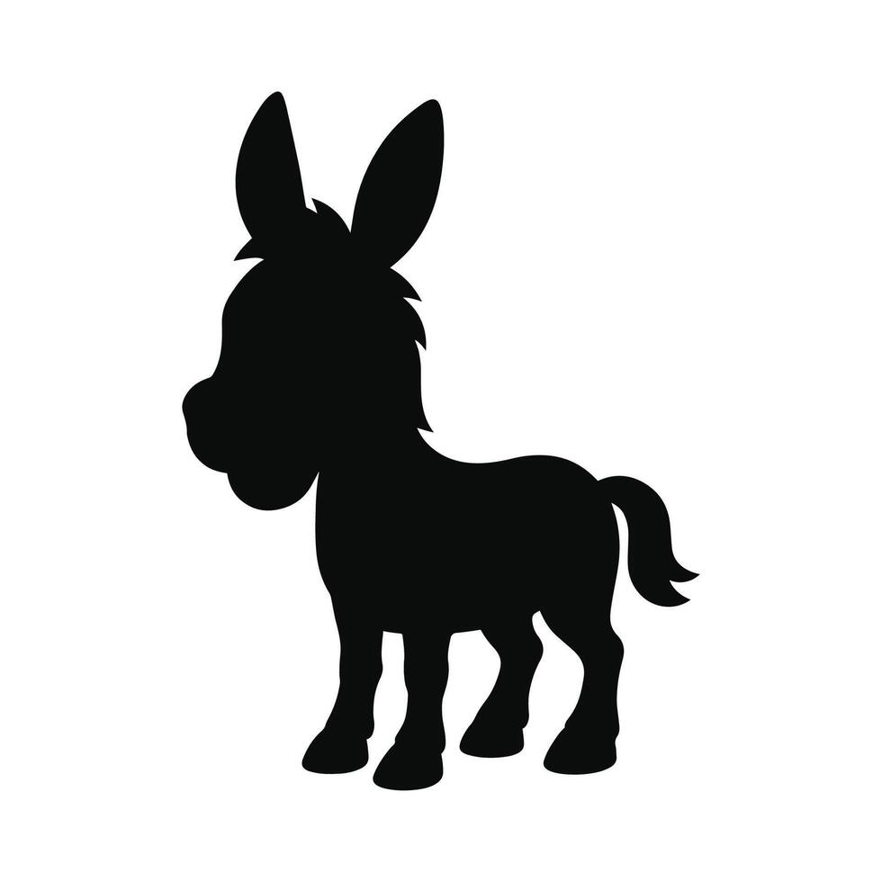 Full body silhouette of a donkey facing left direction vector