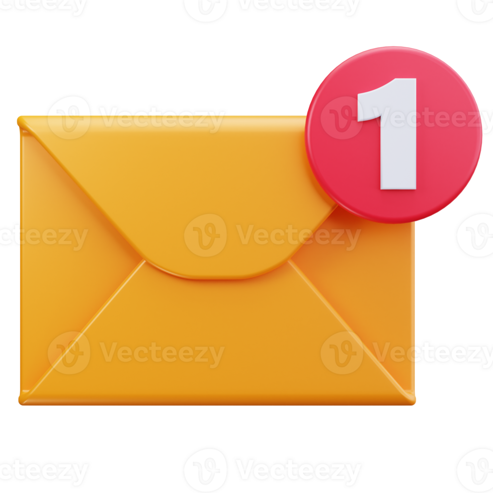 3D Icon Email Notification Badge png