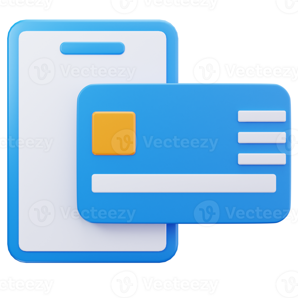 3D Icon Mobile Credit Payment Card png